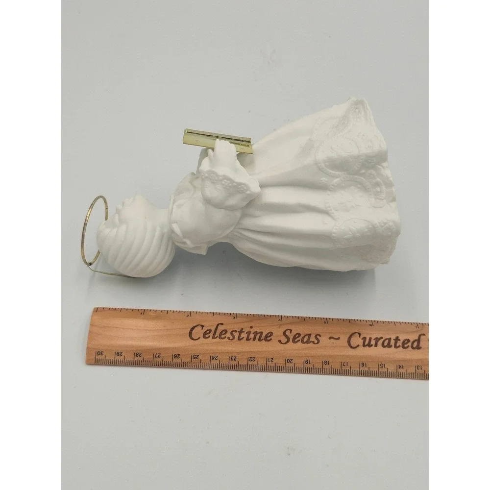 Dept 56 Winter Silhouette White Bisque Angel & Frosted Glass Faith Figurine Lot